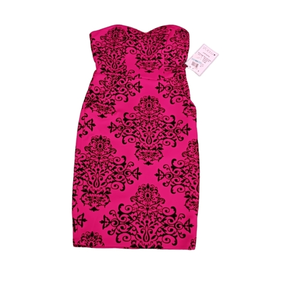 Velvet Flocked Strapless Dress 5/6 New Fairycore Y2K Whimsigoth Mob Wife NWT - Picture 1 of 4